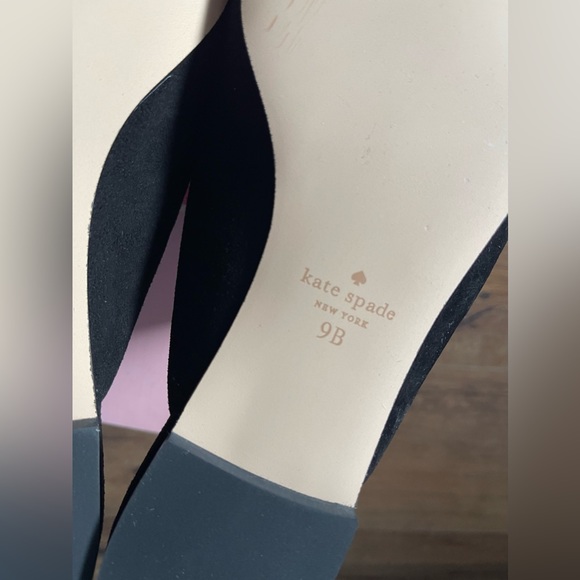 KATE SPADE-NWT/Box Black Suede & Rhinestone Mary Janes - Picture 2 of 15